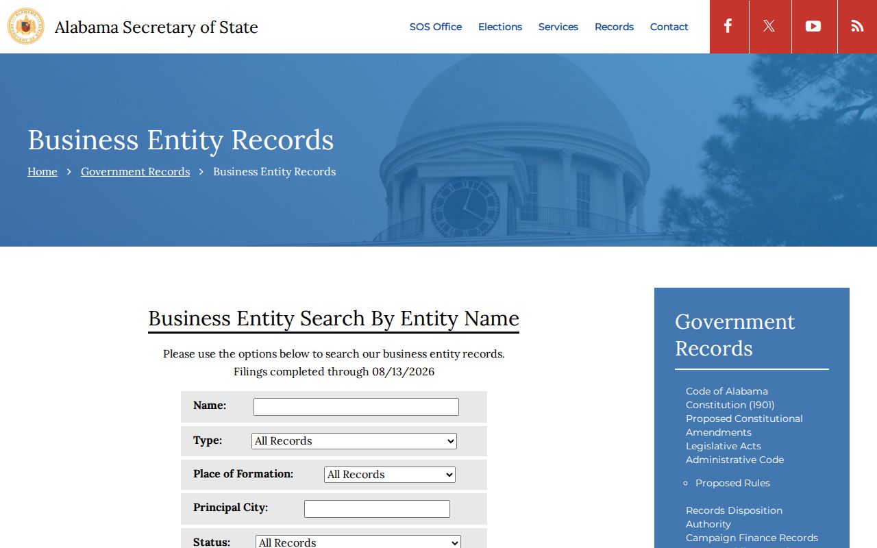 Baldwin County resident lookup using Alabama business entity search
